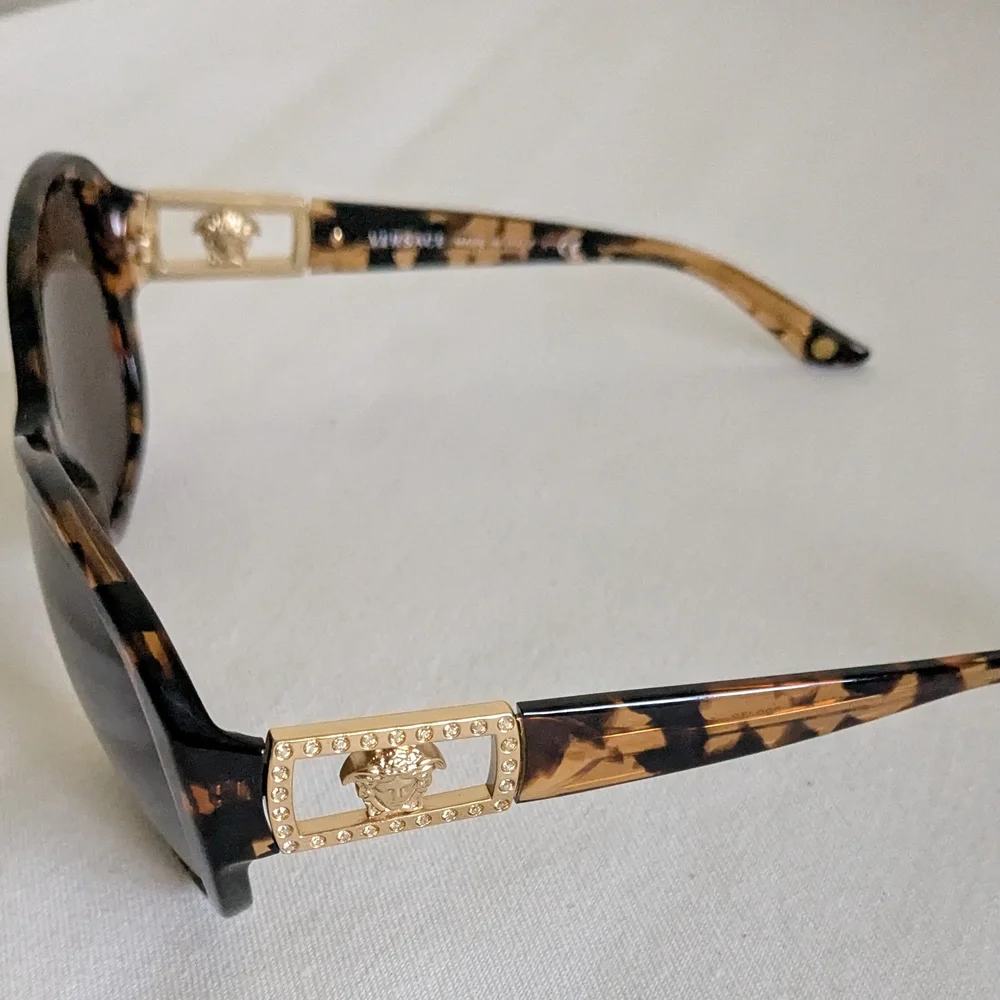 Versace Amber Havana Brown Shade Lens Tortoise Sunglasses VE4241B 998/73 Womens